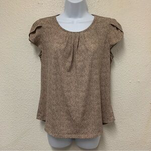 Adrianna Papell Short Sleeve Beige Top Women’s Size L